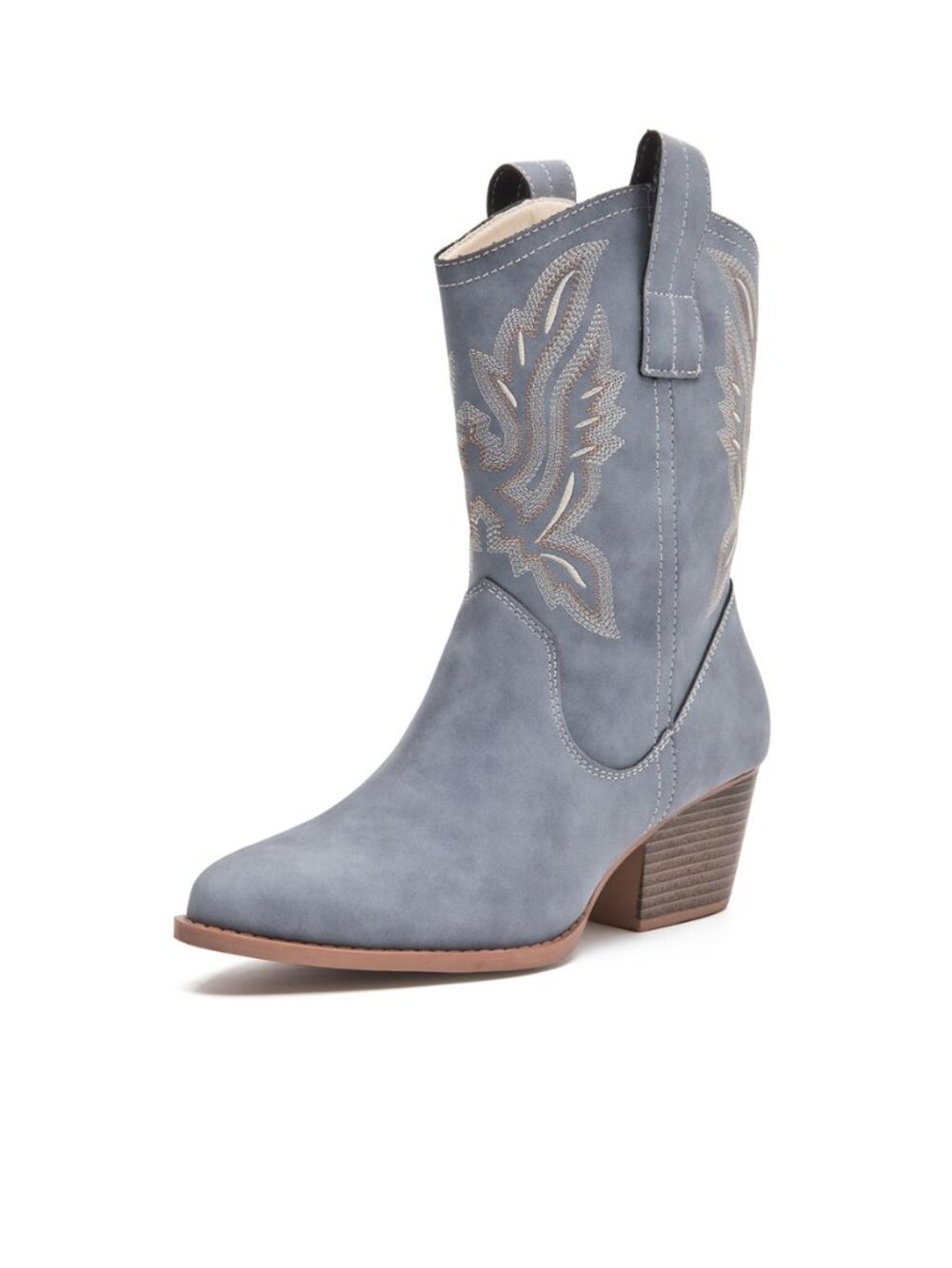 Cowboy Ankle Boot for Women Cowgirl Western Embroidered Booties/Low Chunky Heel